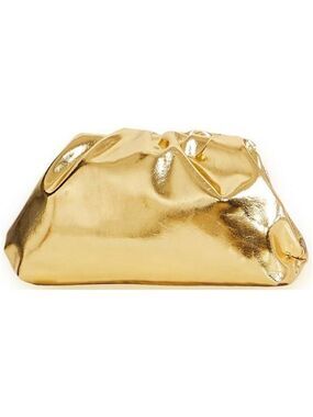 Metallic Pleated Clutch Purse Vegan Leather Ruched Cloud Bag Evening Handbag Wom